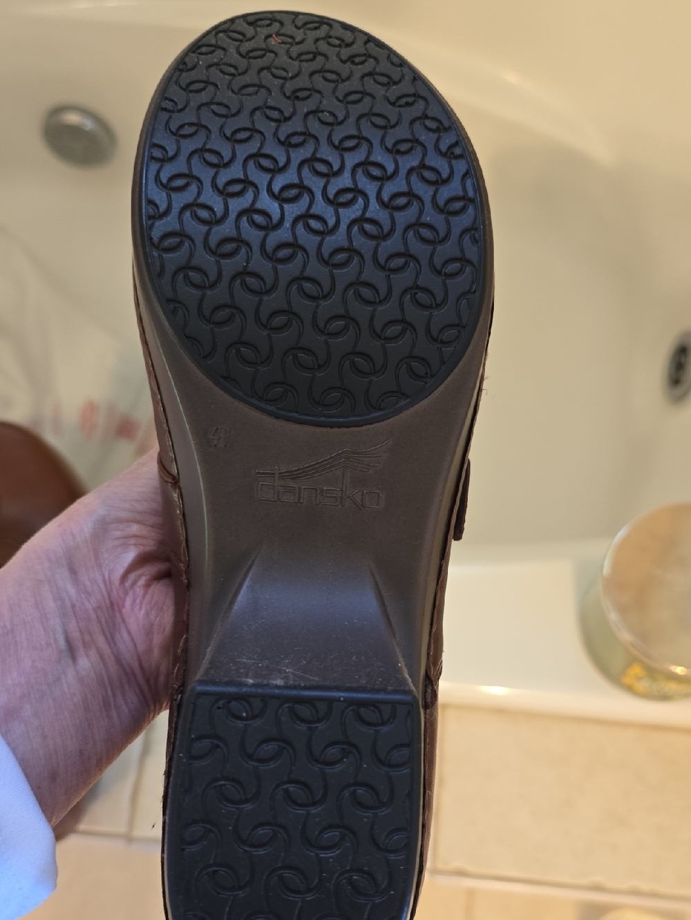 Dansko Brown Leather Slip-On Shoes with Buckle - Picture 5 of 6